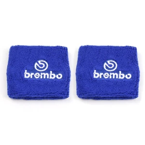 2X BO Blue Clutch Brake Oil Reservoir Fluid Tank Sock Cover Car Sweat Band - Picture 1 of 5