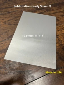 11"x14" Brushed silver Aluminum Photo Sublimation Sign Blanks - Set of 10 - Picture 1 of 1