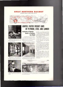 1940s GREAT NORTHERN RAILWAY AD--Between Great Lakes & Pacific--FREE SHIPPING - Picture 1 of 1