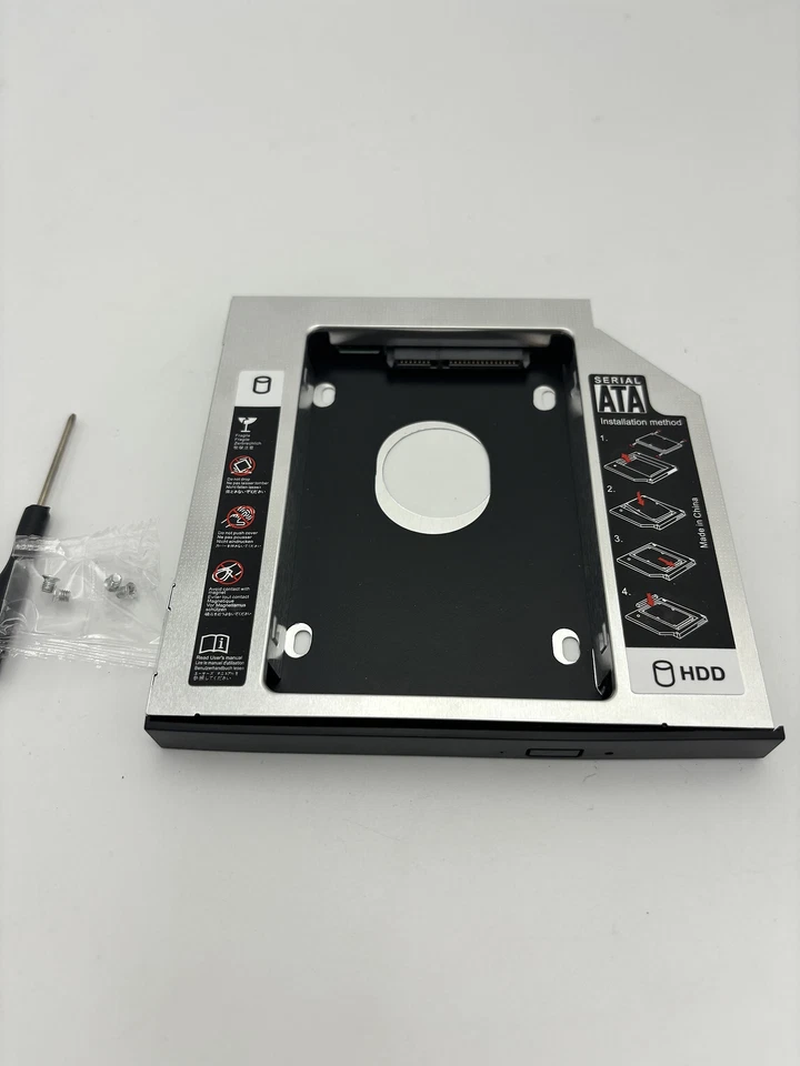 Universal Optical Bay 2nd SATA HDD Hard Drive Caddy Module Tray Adapter 12.7mm