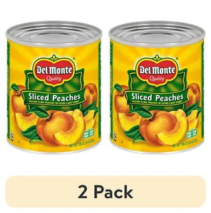 (2 pack) Del Monte Sliced Yellow Cling Peaches in Extra Light Syrup, 105 oz Can - Picture 1 of 5