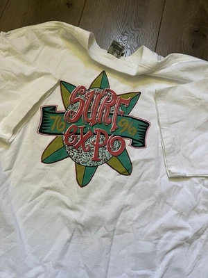 Vintage 90s Gotcha Made in USA Surf Expo White Double Sided T-Shirt Mens Size XL - Image 1 of 4