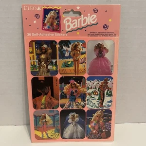 Vintage 1992 Barbie Stickers by Gibson - 4 Sheets - 36 Stickers ~ Unopened - Picture 1 of 2