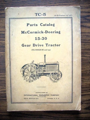 Manual de piezas IH Farmall Mccormick International 15-30 22-36 Foto 1 de 4