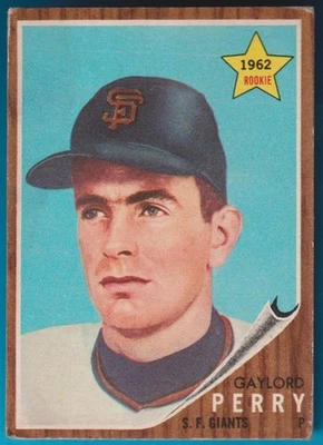 1962 Topps Gaylord Perry, lanzador, San Francisco Giants (RC)(HOF)(5x AS) # 199(A) Foto 1 de 4