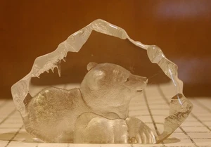 Alfombrillas vintage Jonasson oso polar cachorro cristal arte vidrio firmado Suecia 3516 - Imagen 1 de 4