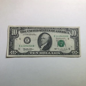 1995 (E) $10 Dollar Bill Federal Reserve Note E11154310B Richmond Virginia - Picture 1 of 9