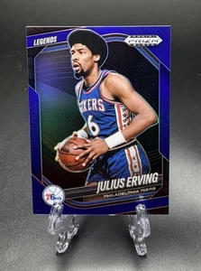 JULIUS ERVING 2024 PANINI PRIZM BLACK LEGENDS BLUE PRIZM 76ERS SP /199 HOF - Bild 1 von 2