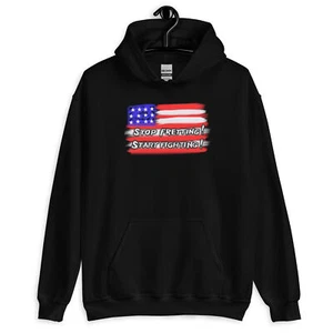 Fight Back T Shirt Resist No Kings Anti-Trump GOP Protest Mens Pullover Hoodie - Picture 1 of 13