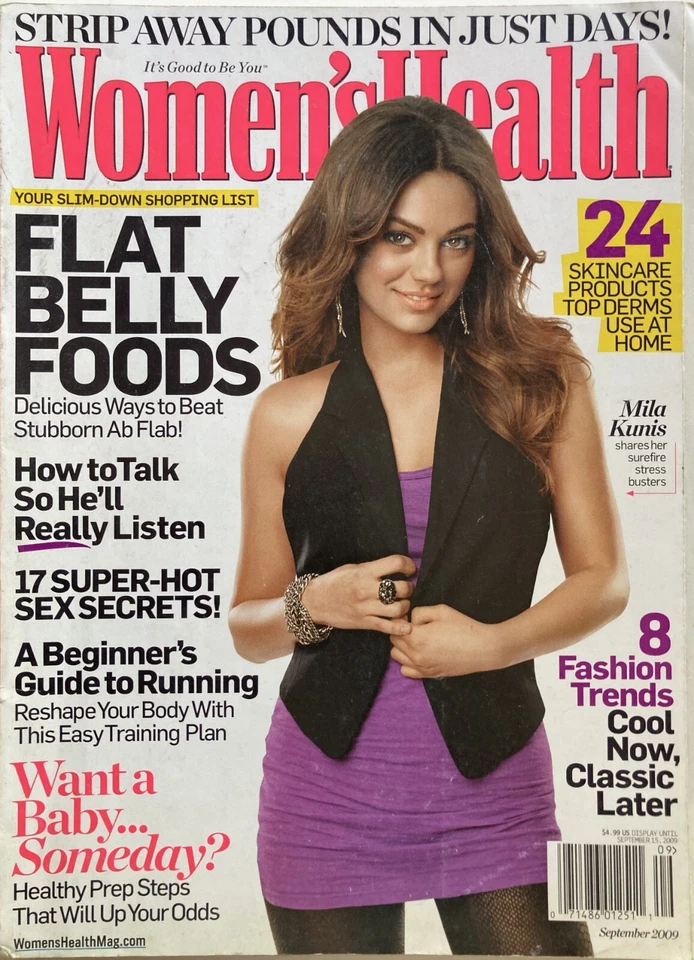 MILA KUNIS September 2009 WOMEN'S HEALTH Magazine  Foto 1 de 1