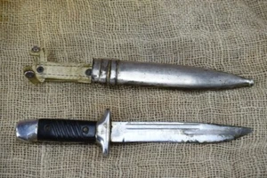 Rare German Fighting Knife Dagger K98 Mauser remake w Scabbard - Bulgarian army - Picture 1 of 10