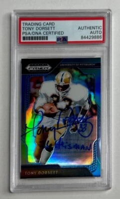 Tony Dorsett Signed 2019 Panini Prizm Card #96 Pitt Panthers '76 Heisman' PSA - Image 1 of 2