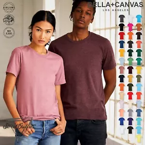 Plain Mens T-Shirt Crew Round Neck Short Sleeve Top Cotton Tshirt Bella Canvas - Picture 1 of 53