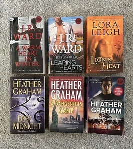 Mixed Lot of 6 Paranormal Romance Novels JR Ward Heather Graham Lora Leigh PB - Picture 1 of 4