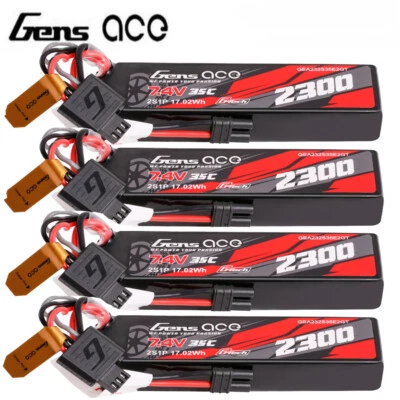 4X Gens Ace 2300mAh 2S 35C 7.4V G-Tech Lipo Battery IEC2 For Arrma Grom Series - Image 1 of 4