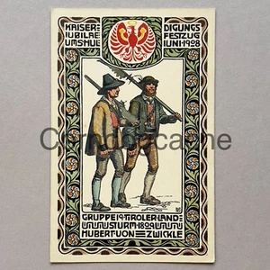 1908 WIENER WERKSTAETTE 170 Kaiser Jubilee Milicia tirolesa DE ZWICKLE postal - Imagen 1 de 6