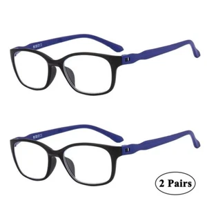 2x Blue Matt Reading Glasses Unisex Mens Womens Lightweight Reader 1.0 to 4.0 - Picture 1 of 18