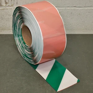 Brady ToughStripe Floor Marking Tape 170061, 4" x 100 ft x 50 mil, Green White - Picture 1 of 7