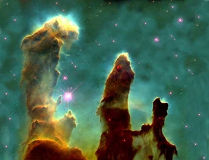Hubble Teleskop - Eagle Nebel Säulen komplett Weltraum Poster bedruckt - Bild 1 von 1