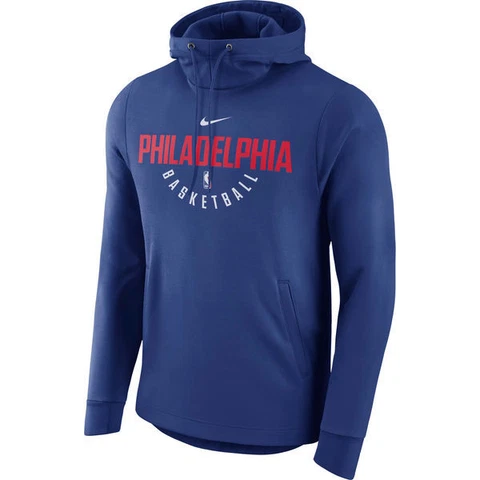 Philadelphia 76ers Nike Practice On Court Hoodie Sweatshirt Men's Therma-FIT NBA Cover