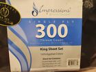 Impressions 300 Thread Count Black King Sheet Set