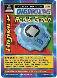 1999 Bandai Digimon Digivice Red & Green ST-61 Trading Card LP - Picture 1 of 2