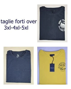 t shirt uomo maglietta cotone manica a corta mezza taglie forti oversize 3xl 4xl - Picture 1 of 17