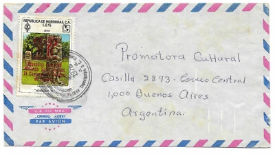 FUNDA MODERNA CORREO AÉREO HONDURAS A ARGENTINA Mundial Fútbol 1978 Foto 1 de 2