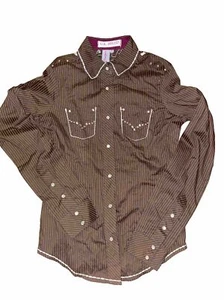 NWT Pepe Jeans UK Issued Brown Long Sleeve Button Front shirt Womens Size S - Picture 1 of 8