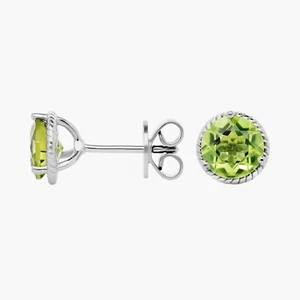 2.50 Ct Peridot Rope Prong Stud Earrings 925 Solid Sterling Silver - Picture 1 of 4