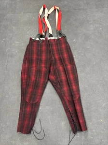 Vintage 1950s Woolrich Buffalo Plaid Red Black Plaid Hunting Pants - Picture 1 of 7