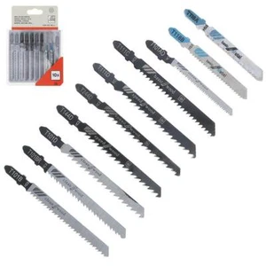 10pcs Assorted HSS & HCS Jigsaw Blades Set Metal Plastic Wood Jig Saw Tool Kits - Picture 1 of 4