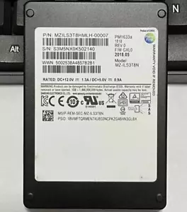 3.84TB SSD SAMSUNG SAS PM1633A GXL0 MZ-1LS3T8N MZ1LS3T8HMLH-00007 F/W GXL0 - Picture 1 of 1