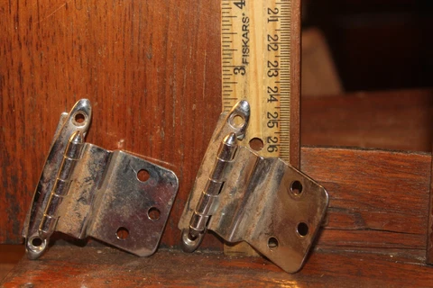 Vintage Chrome Finish Offset Steel Hinge 2-3/4" x 1-1/2" pair Cover