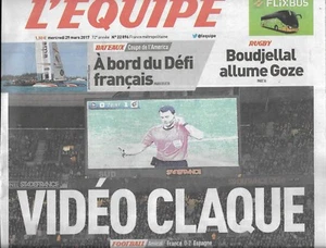 L'EQUIPE n°22896 29/03/2017 Recours à la vidéo_France-Espagne_les Bleus_Cammas - Foto 1 di 1