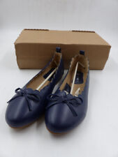 BOSTON DESIGN STUDIO 93083 WOMENS SCALLOPED BALLERINA FLAT MIDNIGHT BLUE SZ 7.5