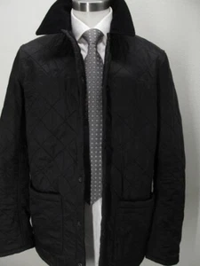 BARBOUR "Blinter" Polarquilt men's black jacket corduroy collar size L Mint! V51 - Picture 1 of 16