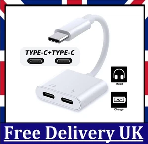 Type C To Dual Type-C Fast Charge Headphone Type C Samsung S24 A15 A13 S23 S22 - Picture 1 of 8