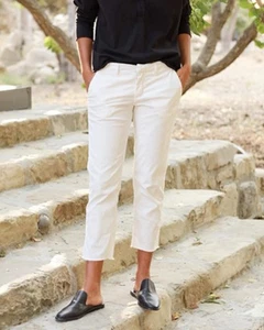 Frank & Eileen Wicklow The Italian Chino in Chalk Off-White Size 8 - Picture 1 of 18