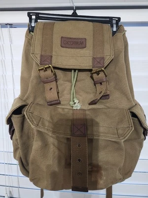 Gootium коричневый холщовый рюкзак высокой плотности толстый рюкзак для улицы - Изображение 1 из 4