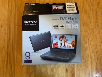 Reproductor de DVD portátil Sony DVP-FX980 9" pantalla LCD nuevo caja abierta probado funciona Foto 1 de 4
