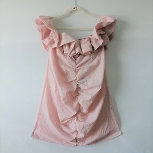 NWT Pretty Little Thing Womens Maternity Pink Detail Neck Bodycon Dress Size 12 - Picture 1 of 7