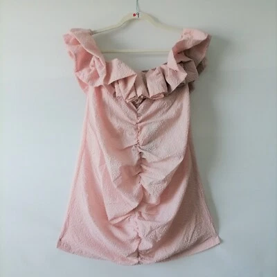 NWT Pretty Little Thing Womens Maternity Pink Detail Neck Bodycon Dress Size 12 - Image 1 of 4