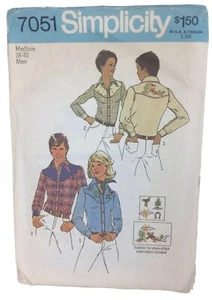 Vintage Simplicity 1975 Sewing Pattern 7051 Misses' or Men's Shirt - Picture 1 of 8