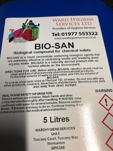 5L Bio-San Biological Compound For Chemical Loos 5ltr Liquid Concentrate - Picture 1 of 2