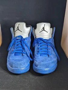 Jordan 5 Retro Blue Suede Shoes 2017 No Box Euc Size 13 Mens  - Picture 1 of 16