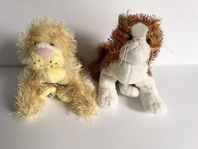 Lot of 2 GANZ WEBKINZ Striped Alley Cat & Lioness plush stuffed animal toys N/C  - Image 1 of 4