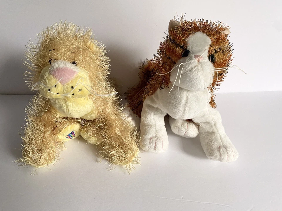 Lot of 2 GANZ WEBKINZ Striped Alley Cat & Lioness plush stuffed animal toys N/C  - Image 1 of 4