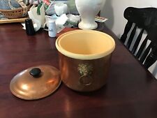 Vintage Mid Century Coppercraft Guild Copper Ice Bucket with Brass Lion Handles 