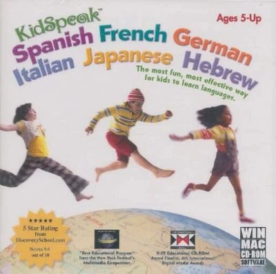 KidSpeal' - Spanish French German Italian Japanese Hebrew (CD Rom) New Sealed   - Image 1 of 2